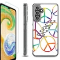 thumbnail image 1 of For Samsung Galaxy A36 5G Phone Case Cover, Shockproof Bumper Hybrid Case with Tempered Glass Screen Protector, by OneToughShield - Colorful Peace, 1 of 3