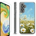 thumbnail image 1 of For Samsung Galaxy A36 5G Phone Case Cover, Shockproof Bumper Hybrid Case with Tempered Glass Screen Protector, by OneToughShield - Daisy Field, 1 of 3