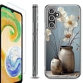 thumbnail image 1 of For Samsung Galaxy A36 5G Phone Case Cover, Shockproof Bumper Hybrid Case with Tempered Glass Screen Protector, by OneToughShield - Flower Sensation, 1 of 3