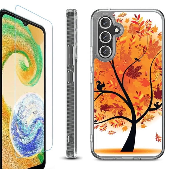 For Samsung Galaxy A36 5G Phone Case Cover, Shockproof Bumper Hybrid Case with Tempered Glass Screen Protector, by OneToughShield - Golden Tree