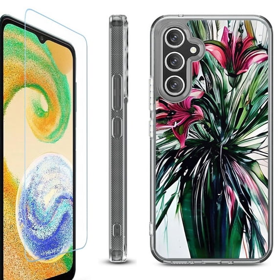 For Samsung Galaxy A36 5G Phone Case Cover, Shockproof Bumper Hybrid Case with Tempered Glass Screen Protector, by OneToughShield - Lily