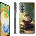 thumbnail image 1 of For Samsung Galaxy A36 5G Phone Case Cover, Shockproof Bumper Hybrid Case with Tempered Glass Screen Protector, by OneToughShield - Owl Reading, 1 of 3