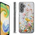 thumbnail image 1 of For Samsung Galaxy A36 5G Phone Case Cover, Shockproof Bumper Hybrid Case with Tempered Glass Screen Protector, by OneToughShield - Pastel Flowers, 1 of 3