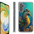 thumbnail image 1 of For Samsung Galaxy A36 5G Phone Case Cover, Shockproof Bumper Hybrid Case with Tempered Glass Screen Protector, by OneToughShield - Seahorse, 1 of 3