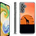 thumbnail image 1 of For Samsung Galaxy A36 5G Phone Case Cover, Shockproof Bumper Hybrid Case with Tempered Glass Screen Protector, by OneToughShield - Sunset Giraffe, 1 of 3