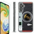 thumbnail image 1 of For Samsung Galaxy A36 5G Phone Case Cover, Shockproof Bumper Hybrid Case with Tempered Glass Screen Protector, by OneToughShield - Vintage Camera, 1 of 3