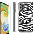 thumbnail image 1 of For Samsung Galaxy A36 5G Phone Case Cover, Shockproof Bumper Hybrid Case with Tempered Glass Screen Protector, by OneToughShield - Zebra B/W, 1 of 3