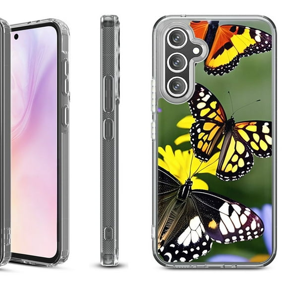 For Samsung Galaxy A36 5G Protective Shockproof Phone Case, by OneToughShield - Butterfly Flower
