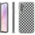 thumbnail image 1 of For Samsung Galaxy A36 5G Protective Shockproof Phone Case, by OneToughShield - Checker B/W, 1 of 4