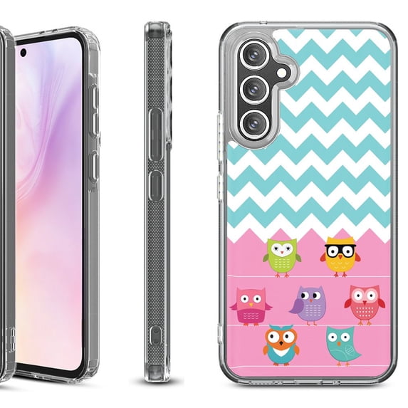 For Samsung Galaxy A36 5G Protective Shockproof Phone Case, by OneToughShield - Chevron/Teal/Owl