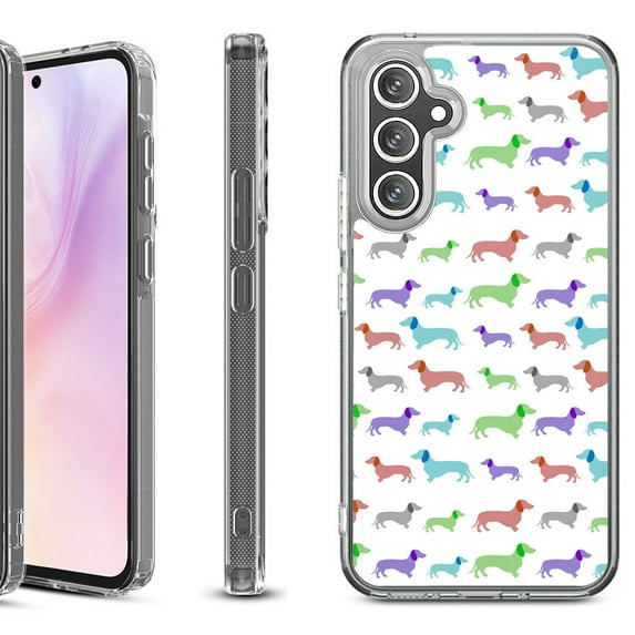 For Samsung Galaxy A36 5G Protective Shockproof Phone Case, by OneToughShield - Colorful Dachshund/Puppy