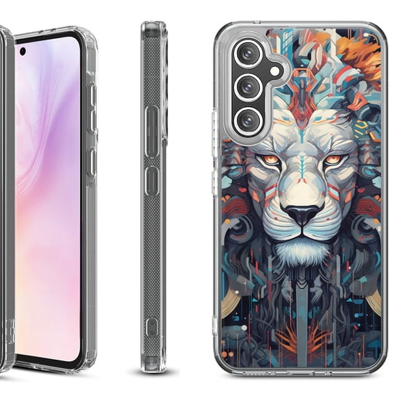 For Samsung Galaxy A36 5G Protective Shockproof Phone Case, by OneToughShield - Cyberpunk Lion