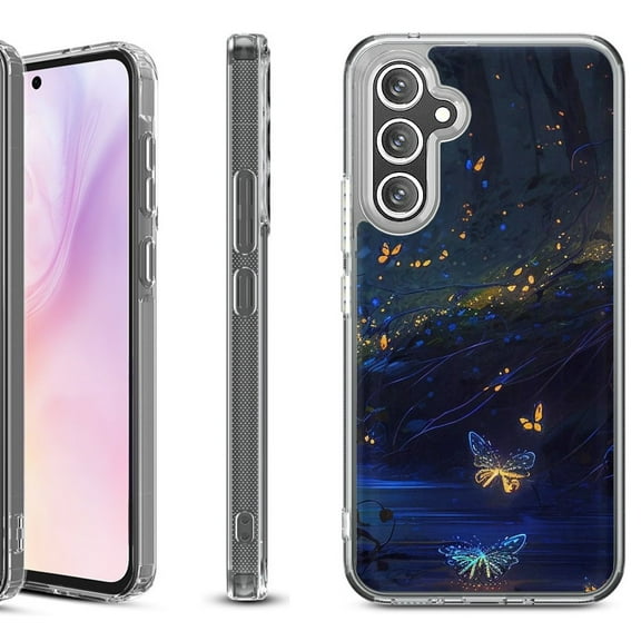 For Samsung Galaxy A36 5G Protective Shockproof Phone Case, by OneToughShield - Fireflies Butterfly