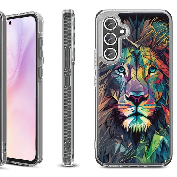 For Samsung Galaxy A36 5G Protective Shockproof Phone Case, by OneToughShield - Geometric Lion
