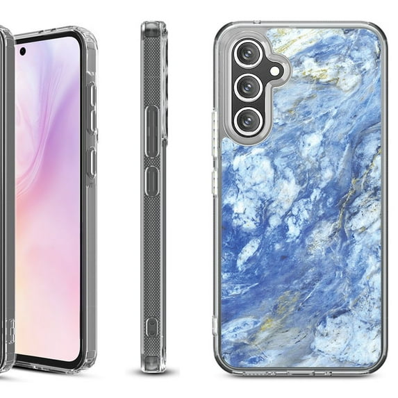 For Samsung Galaxy A36 5G Protective Shockproof Phone Case, by OneToughShield - Marble / Gem Blue