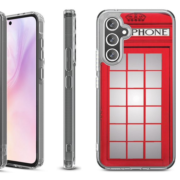 For Samsung Galaxy A36 5G Protective Shockproof Phone Case, by OneToughShield - Phone Booth Red