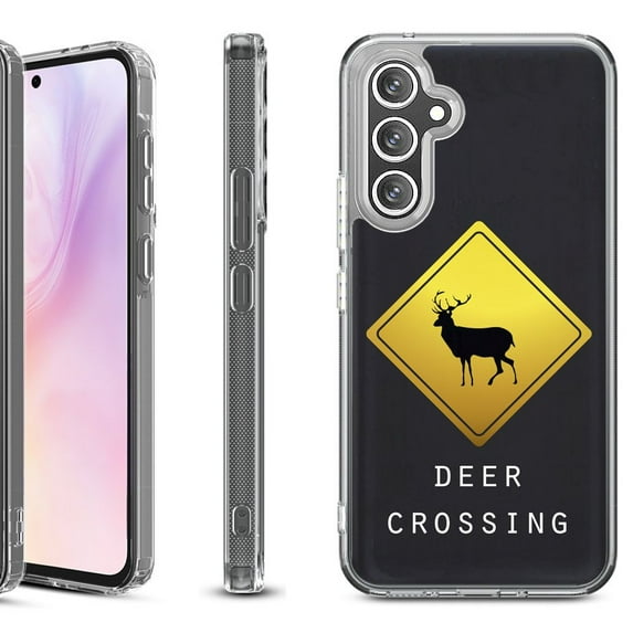 For Samsung Galaxy A36 5G Protective Shockproof Phone Case, by OneToughShield - Road Sign Deer