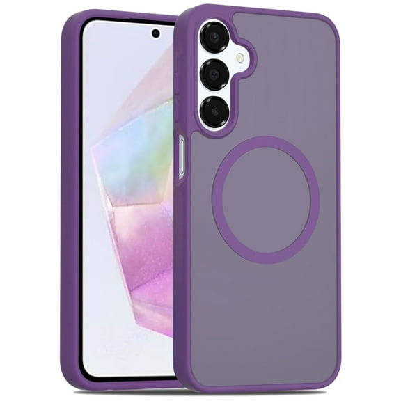 For Samsung Galaxy A36 MagSafe Compatible Case Hybrid Soft TPU Bumper Hard Translucent Matte Back Slim Shockproof Cover, XPM Phone Case [Dark Purple]