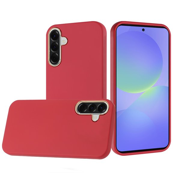 For Samsung Galaxy A37 Classy Slick Chromed Around Hybrid Case Cover - Red