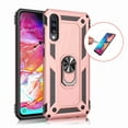 thumbnail image 1 of For Samsung Galaxy A50 With Tempered Glass Screen Protector, Rugged Hybrid Armor Anti-Scratch Shockproof Kickstand Cover Compatible Magnetic Car Mount Ring Grip, Rosegold, 1 of 1