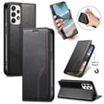 thumbnail image 1 of For Samsung Galaxy A52 5G 6.5-inch Case,Elastic Wristband Magnetic Suction Closure Flip Stand Wallet Leather Phone Case,Black, 1 of 12