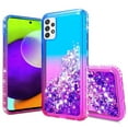 thumbnail image 1 of For Samsung Galaxy A52 5G Diamond Edged Quicksand Glitter Case Cover - Blue+Hot Pink, 1 of 3