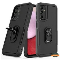 For Samsung Galaxy A55 5G Heavy Duty Hybrid Rugged 2in1 Shockproof Protective with Magnetic Ring Stand Holder Phone Case Cover by Xpression - Black