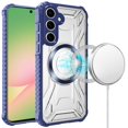 thumbnail image 1 of For Samsung Galaxy A57 [Magnetic Circle] CD Pattern Transparent Rugged Hybrid - Dark Blue, 1 of 3