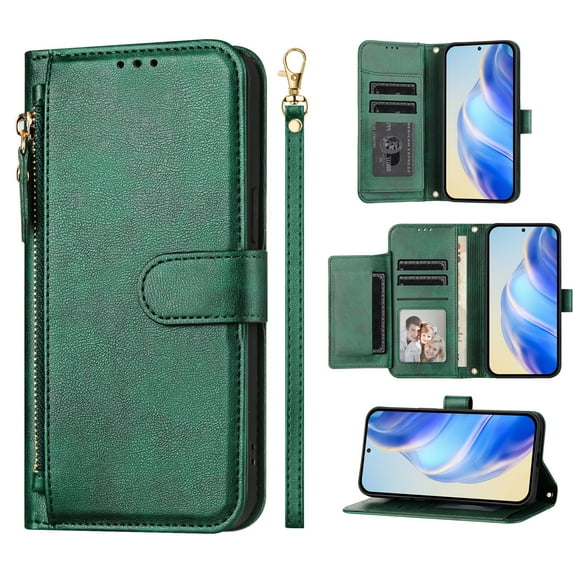 For Samsung Galaxy Case,Solid Color Zipper Flip Wallet PU Leather with Stand and 7 Card Slot Phone Case For Samsung Galaxy S25 S24 S23 S22 S21 S20 A12 A13 A14 A15 A16 A06 A36 A26 A56 A54 A32 A34 A33