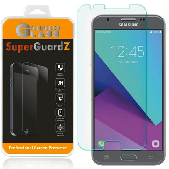 For Samsung Galaxy J3 Eclipse - SuperGuardZ Tempered Glass Screen Protector [Anti-Scratch, Anti-Bubble] + 2 Stylus Pen