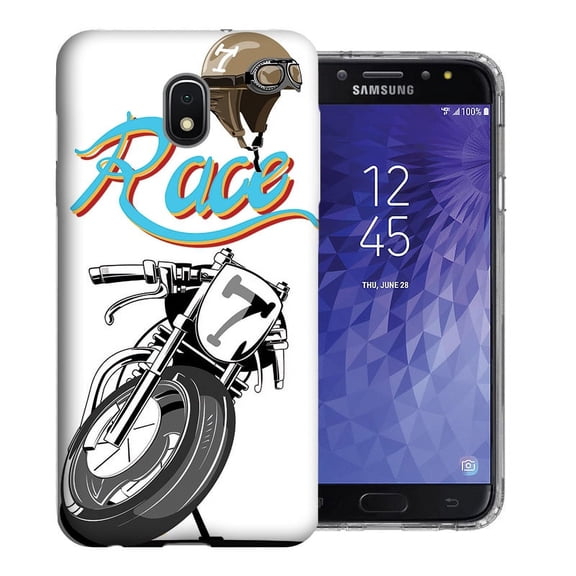 For Samsung Galaxy J3 J337 2018 Achieve / Express Prime 3 / Amp Prime 3 Cafe Racer Design TPU Gel Phone Case Cover