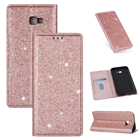 For Samsung Galaxy J4+ Ultrathin Glitter Magnetic Horizontal Flip Leather Case with Holder & Card