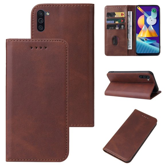 For Samsung Galaxy M11 Magnetic Closure Leather Phone Case