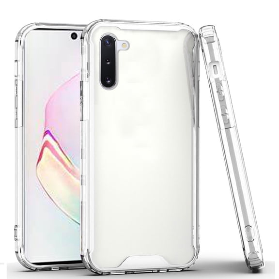 For Samsung Galaxy Note 10 Colored Shockproof Transparent Hard PC + Rubber TPU Hybrid Bumper Shell Thin Slim Protective Cover ,Xpm Phone Case [ Clear ]