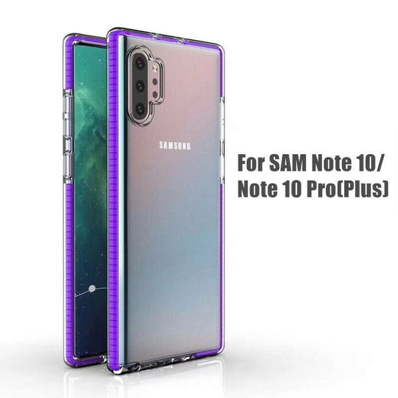 For Samsung Galaxy Note 10 Full Body Clear TPU Bumper Shockproof Protective Hybrid Case Cover - Purple