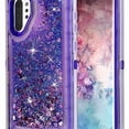 thumbnail image 1 of For Samsung Galaxy Note 10 Tough Defender Sparkling Liquid Glitter Heart Case Cover - Blue, 1 of 5