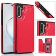 thumbnail image 1 of For Samsung Galaxy Note 10 Wallet Case with Card Holder, Premium PU Leather Kickstand Credit Card Slots Case,[RFID Blocking] Double Magnetic Clasp Back Flip Durable Shockproof Cover, Red, 1 of 10