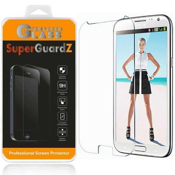 For Samsung Galaxy Note 2 - SuperGuardZ Tempered Glass Screen Protector [Anti-Scratch, Anti-Bubble] + LED Stylus Pen