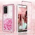 thumbnail image 1 of For Samsung Galaxy Note 20 Case,Clear Liquid Glitter Waterfall Bling Protective Case for Galaxy Note 20 - Pink, 1 of 7