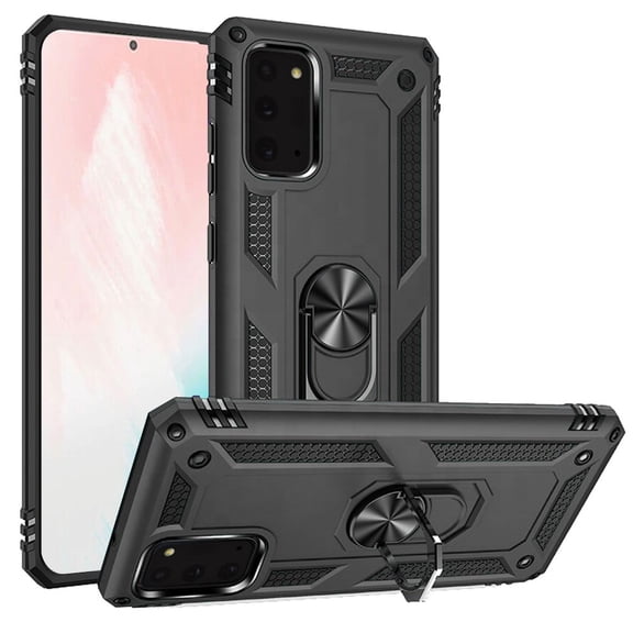 For Samsung Galaxy Note 20 Ring Magnetic Kickstand Hybrid Case Cover - Grey