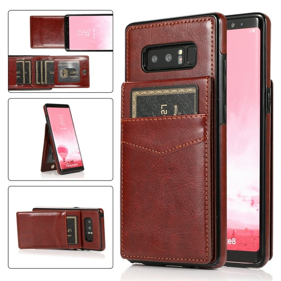 For Samsung Galaxy Note 8 Solid Color PC + TPU Protective Case with Holder & Card Slots