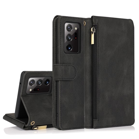 For Samsung Galaxy Note20 Ultra Skin-feel Crazy Horse Texture Zipper Wallet Bag Horizontal Flip &