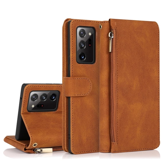 For Samsung Galaxy Note20 Ultra Skin-feel Crazy Horse Texture Zipper Wallet Bag Horizontal Flip &