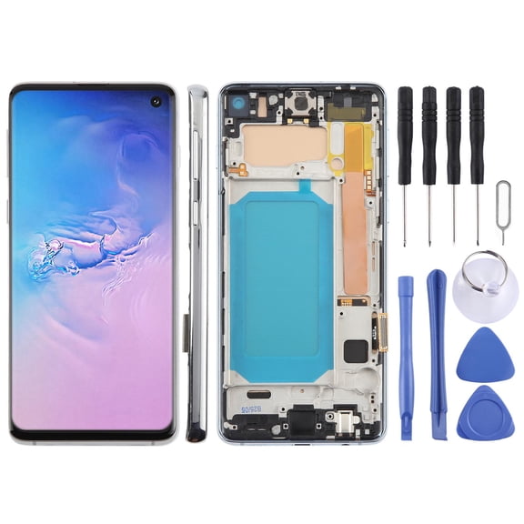 For Samsung Galaxy S10 4G SM-G973F 6.05 inch TFT LCD Screen Digitizer Full Assembly with Frame,