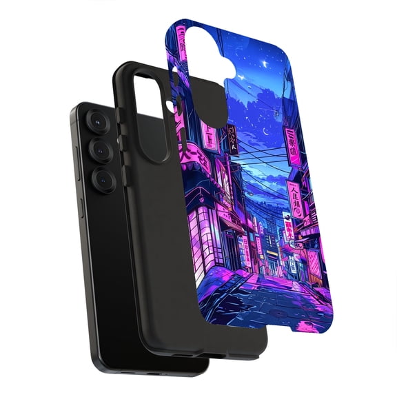 For Samsung Galaxy S10, Dual-Layer, Anime Street 2 Print, USA