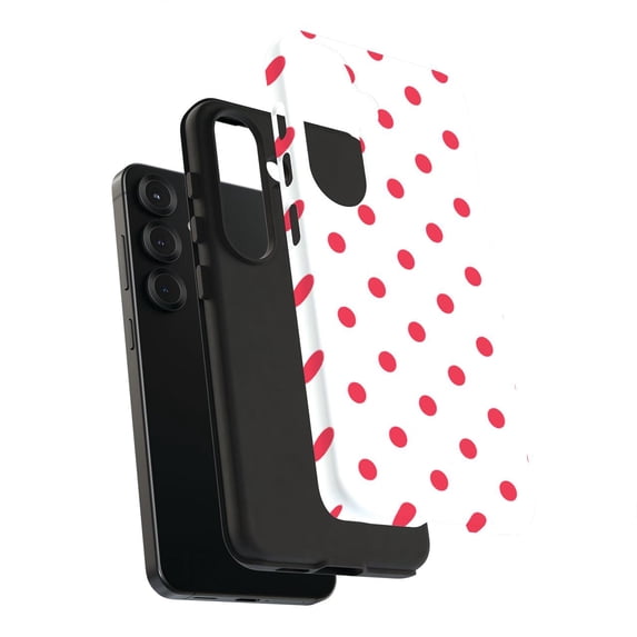 For Samsung Galaxy S10, Dual-Layer, Dots White Print, USA
