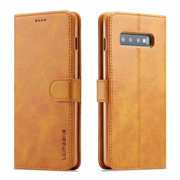 For Samsung Galaxy S10 Plus(6.4 inch),Dteck Durable Leather Folio Flip Card Slot Wallet Protective Case Cover Shell ,yellow