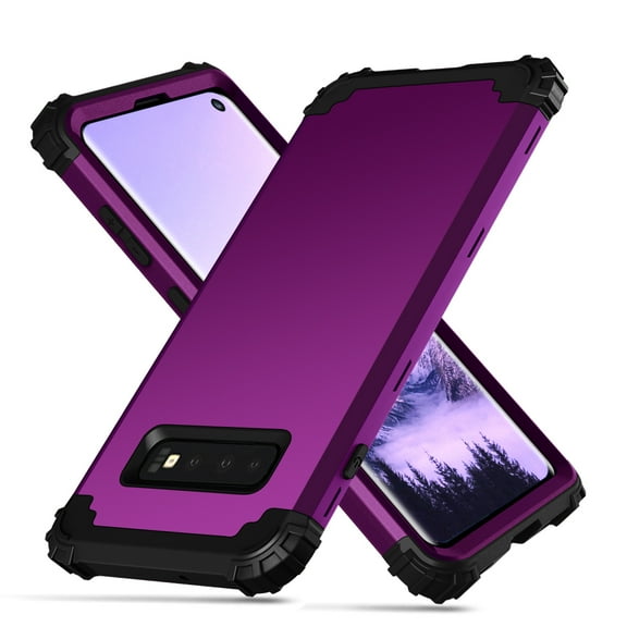 For Samsung Galaxy S10 Plus Case, Dual Layer Slim Heavy Duty Hybrid Rugged Shockproof Anti-Scratch Protective Back Phone Cover