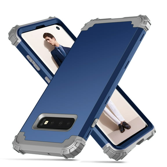 For Samsung Galaxy S10 Plus Case, Dual Layer Slim Heavy Duty Hybrid Rugged Shockproof Anti-Scratch Protective Back Phone Cover