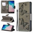 thumbnail image 1 of For Samsung Galaxy S10 Plus, Dteck Butterfly Patterned Cover PU Leather Magnetic Flip Card Slots Stand Wallet Protective Case With Hand Strap, gray, 1 of 4